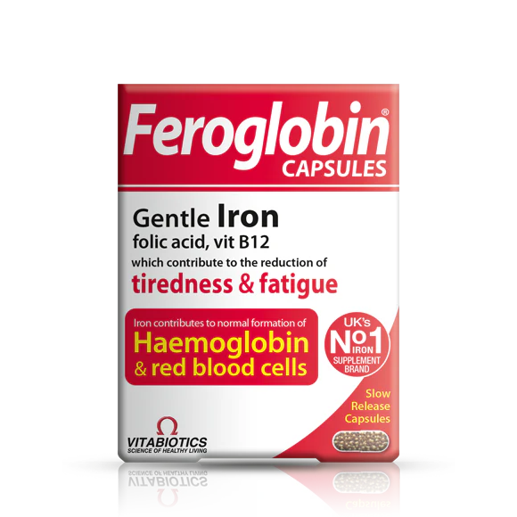 Vitabiotics Feroglobin Capsules Gentle Iron Folic Acid, Vit B12 30 Capsules